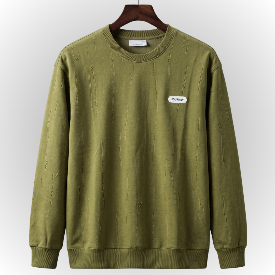 Modern Textured Print Fleece Sweatshirt
