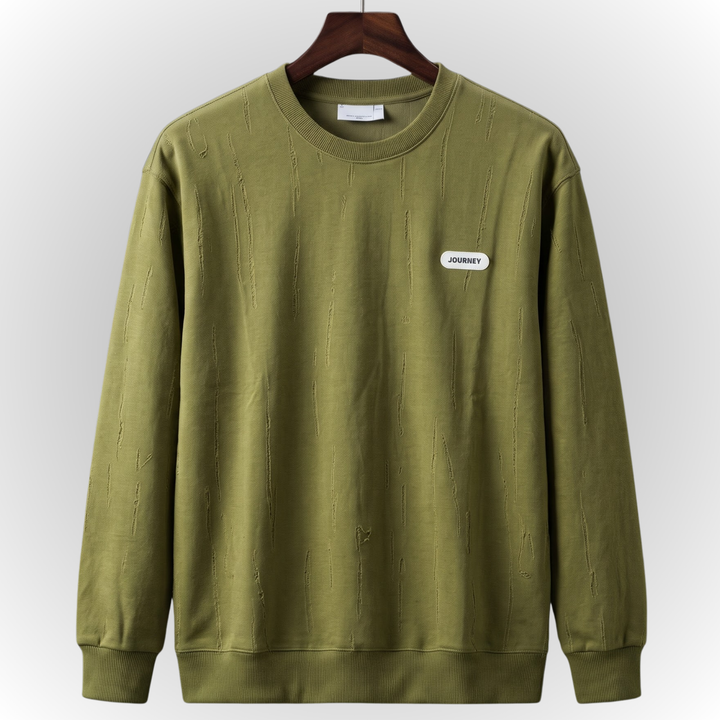 Modern Textured Print Fleece Sweatshirt