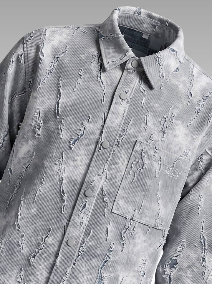 Stylish Faded Textured Denim Shirt