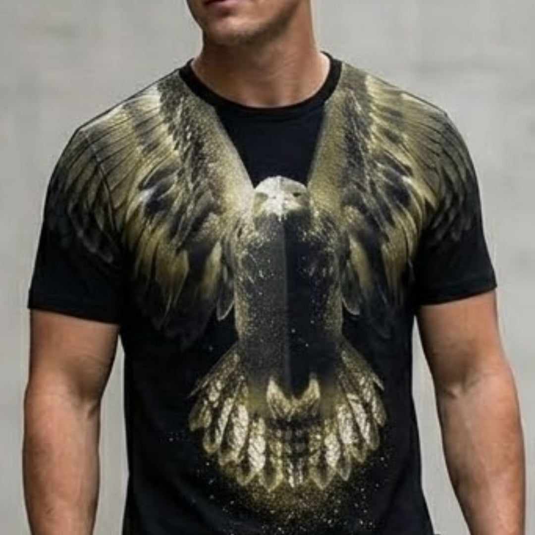 Eagle Swarovski Graphic Oversized T-Shirt