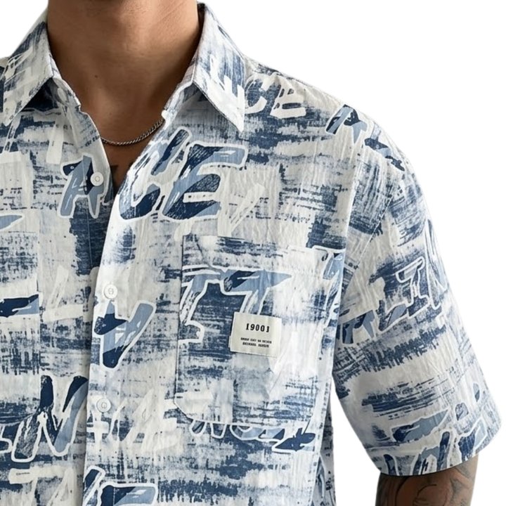 Oversized Abstract Doodle Shirt