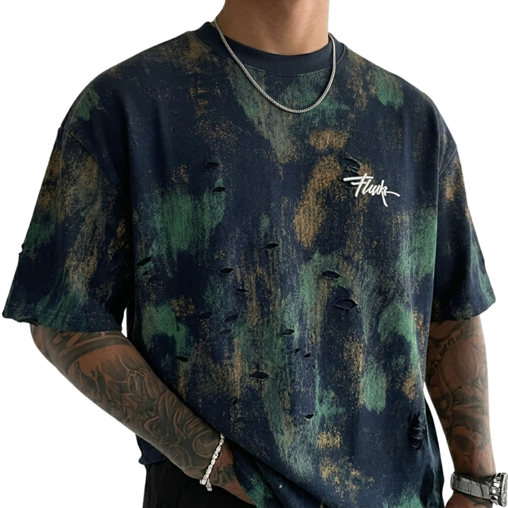Rugged Distressed Print T-Shirt
