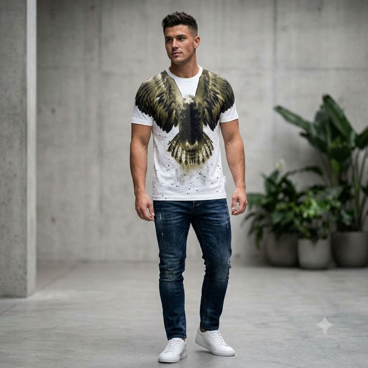 Eagle Swarovski Graphic Oversized T-Shirt