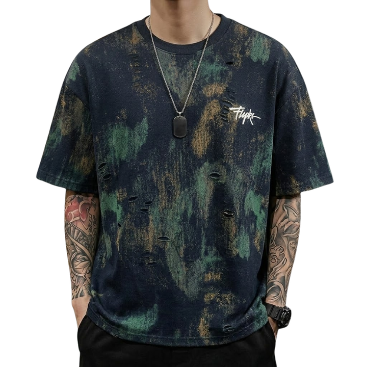 Rugged Distressed Print T-Shirt
