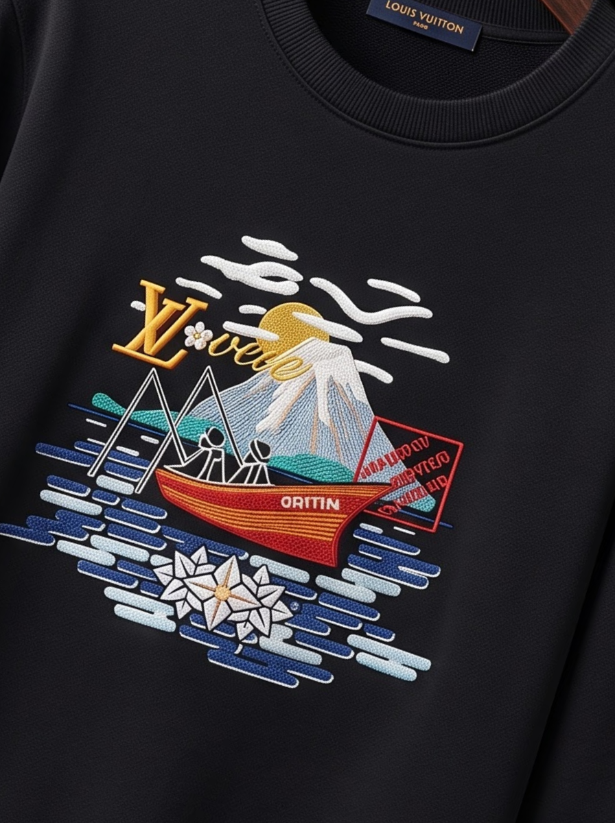 Premium Boat Graphic Print Sweatshirt