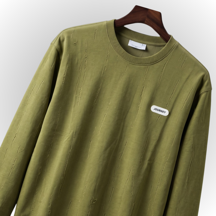 Modern Textured Print Fleece Sweatshirt