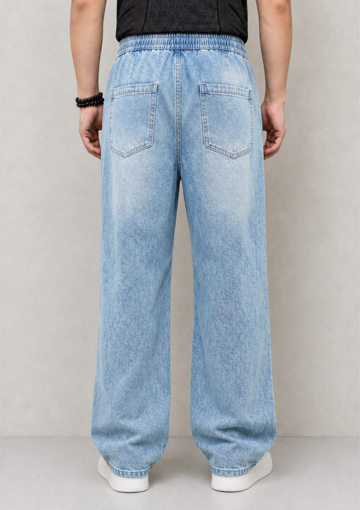 Side Stripe Baggy Denim Joggers