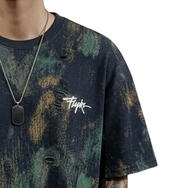Rugged Distressed Print T-Shirt