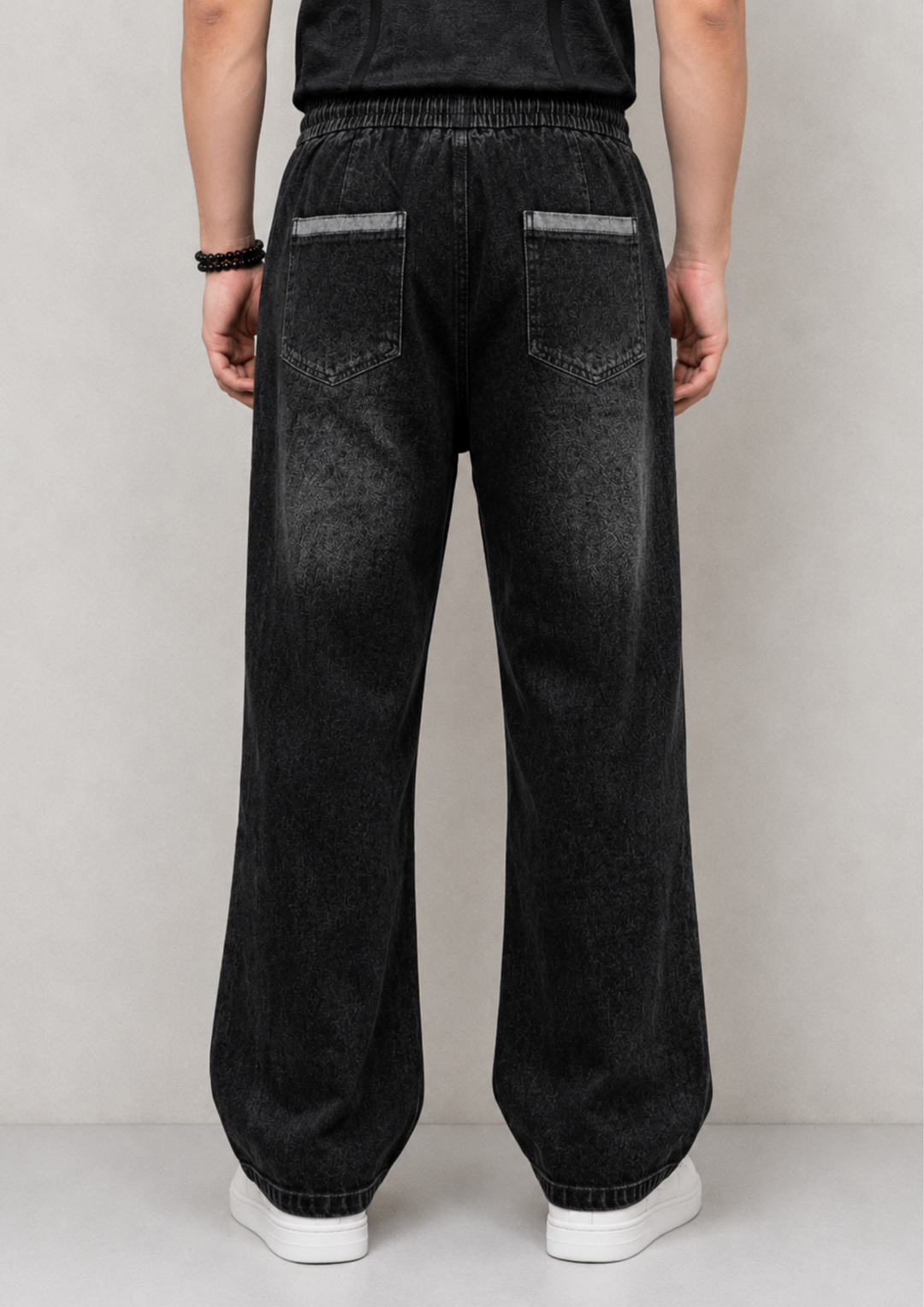 Side Stripe Baggy Denim Joggers