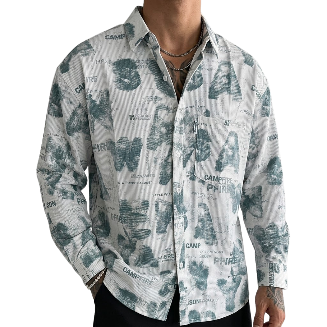 Oversized Abstract Doodle Shirt