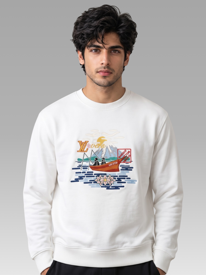 Premium Boat Graphic Print Sweatshirt