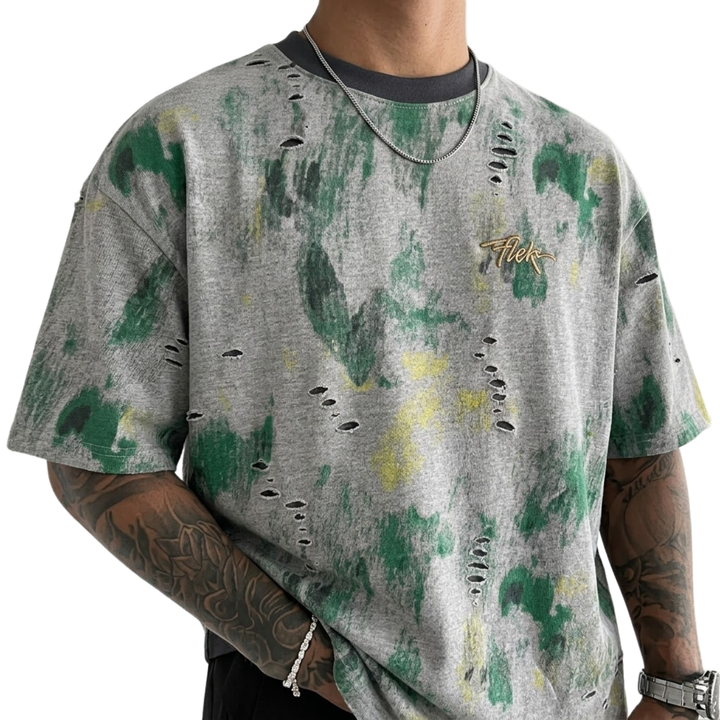 Rugged Distressed Print T-Shirt