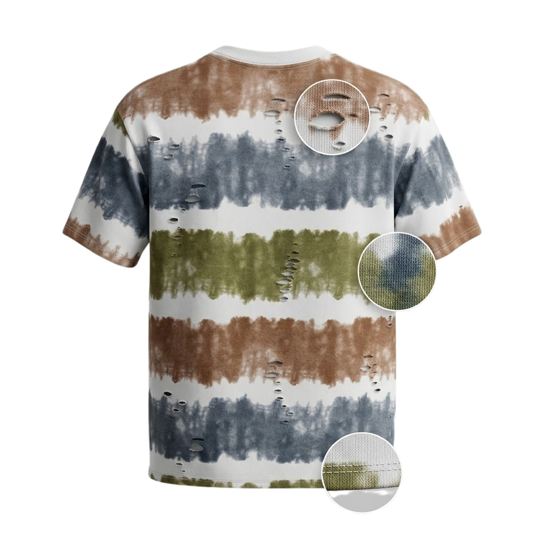 Rugged Multi-Stripe Print T-Shirt
