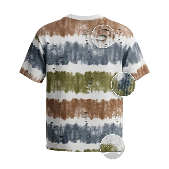 Rugged Multi-Stripe Print T-Shirt