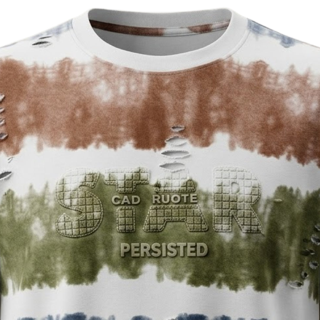 Rugged Multi-Stripe Print T-Shirt