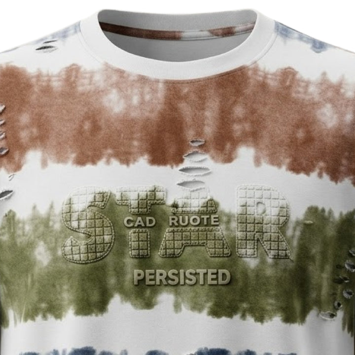 Rugged Multi-Stripe Print T-Shirt