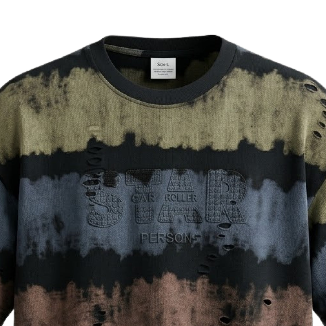 Rugged Multi-Stripe Print T-Shirt