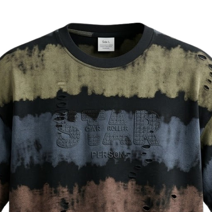 Rugged Multi-Stripe Print T-Shirt