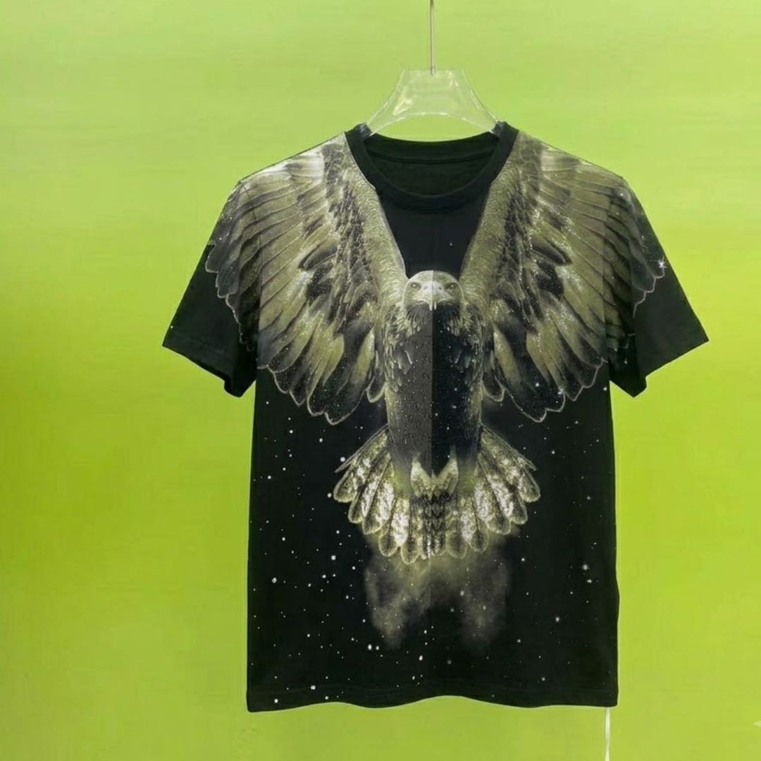 Eagle Swarovski Graphic Oversized T-Shirt