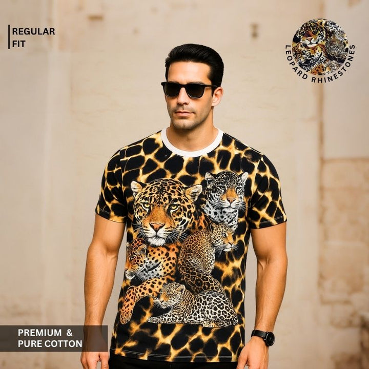 Leopard Rhinestone T-Shirt