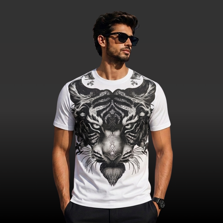 Oversized Tiger Swarovski T-Shirt