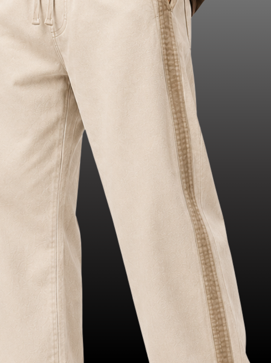 Side Stripe Baggy Denim Joggers