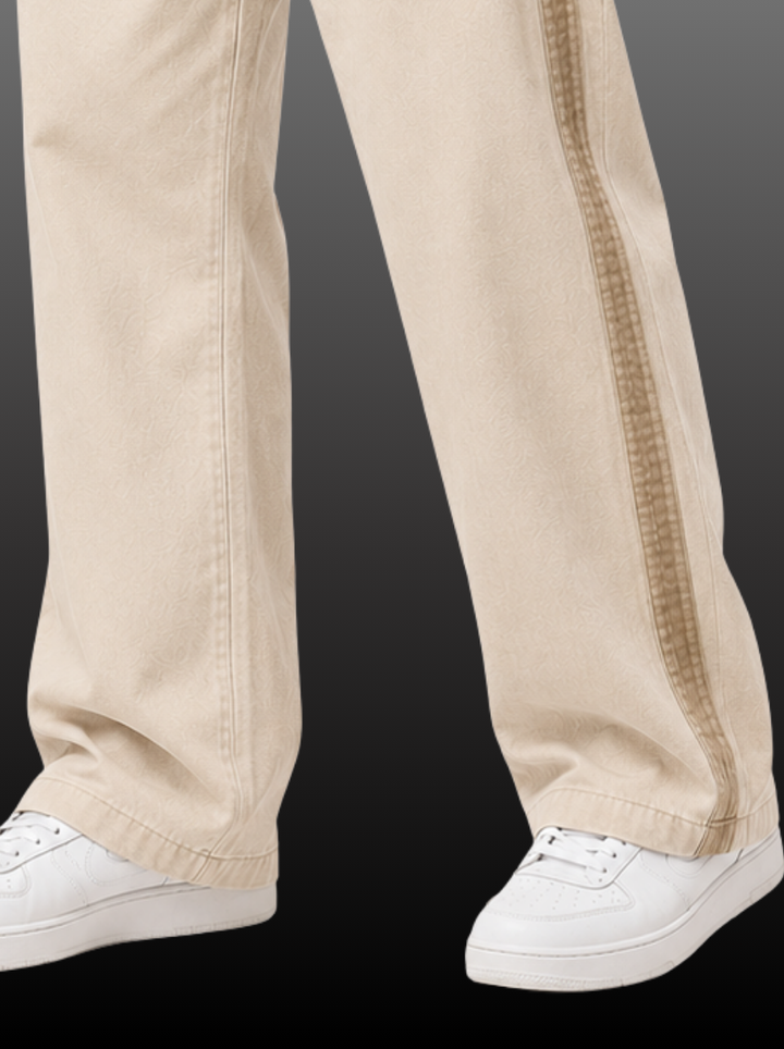 Side Stripe Baggy Denim Joggers