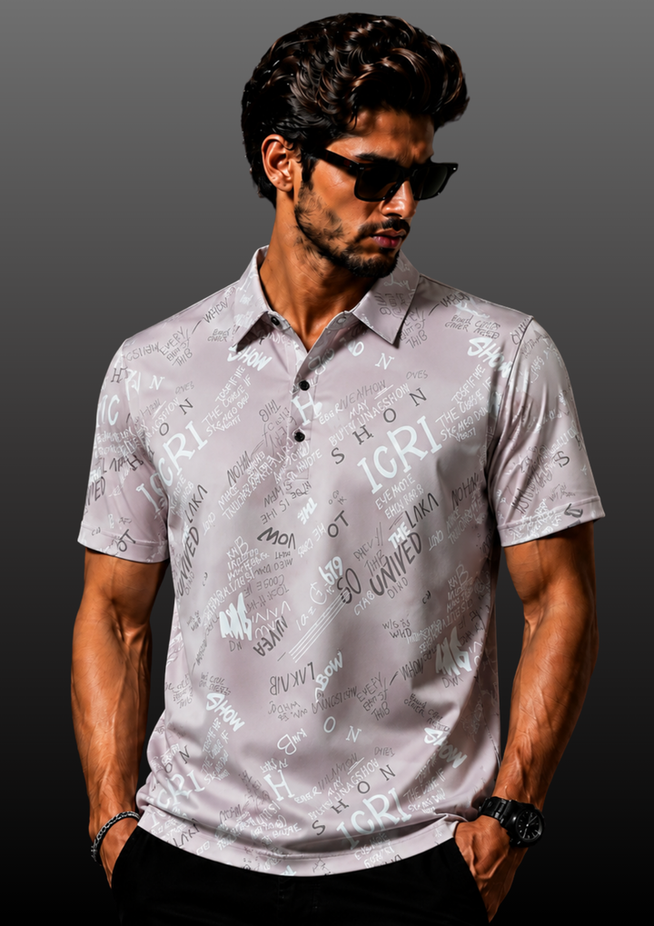 Typographic Print Polo