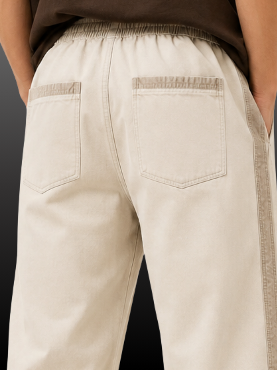 Side Stripe Baggy Denim Joggers