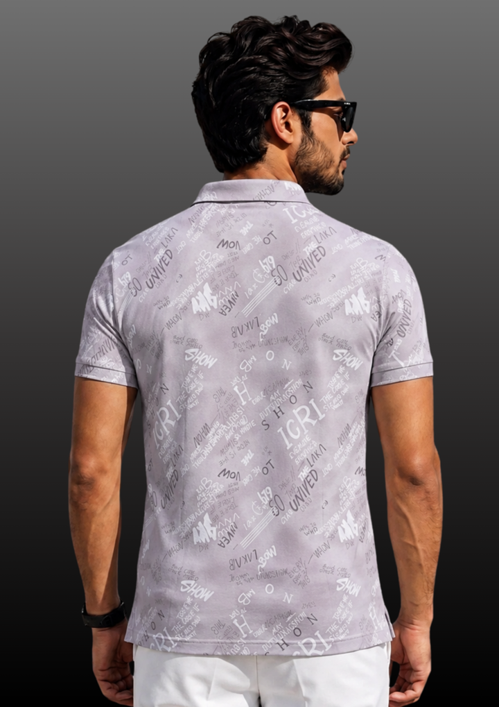 Typographic Print Polo