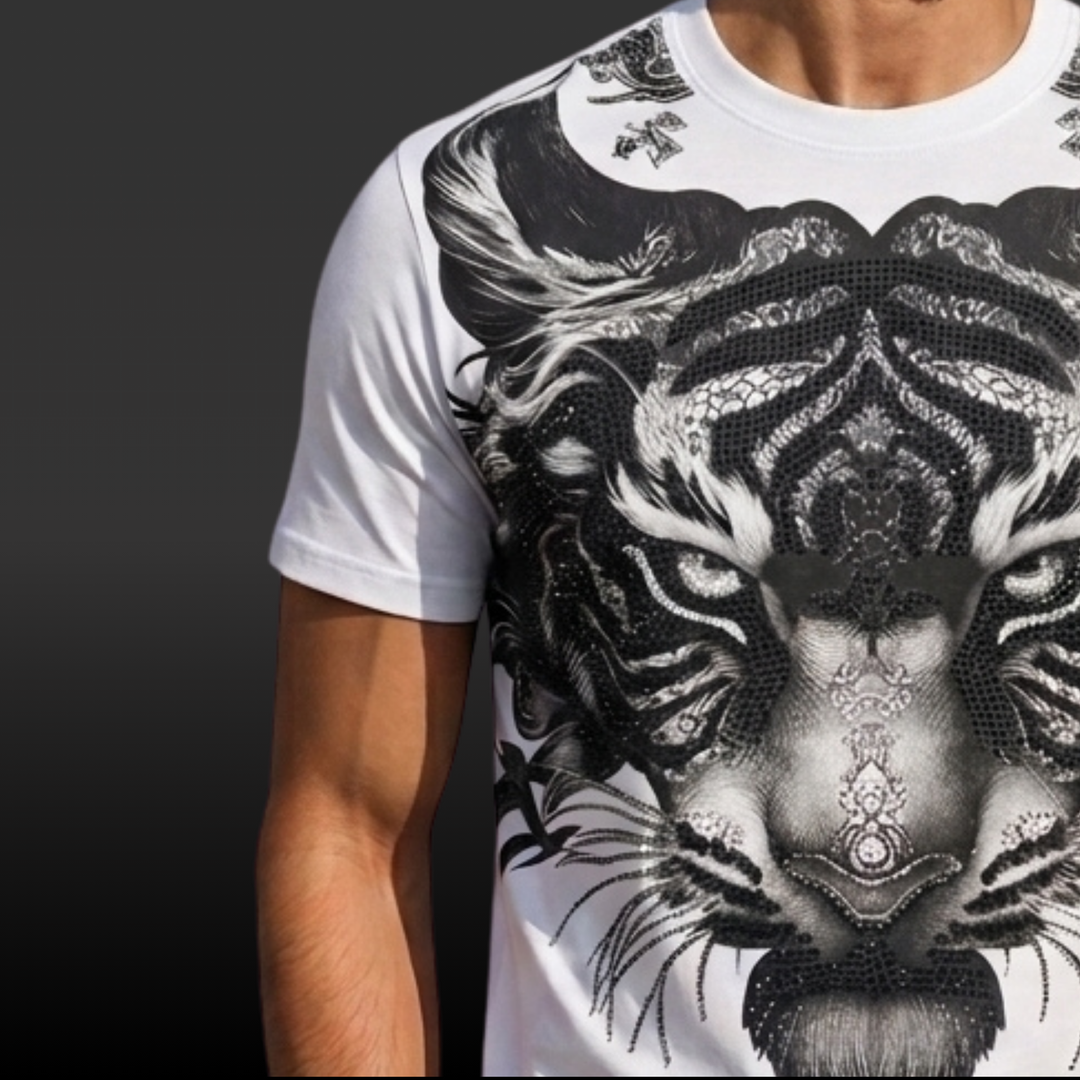 Oversized Tiger Swarovski T-Shirt