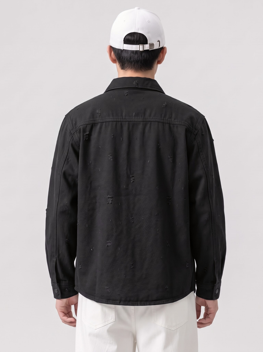 Modern Textured Casual Denim Shirt
