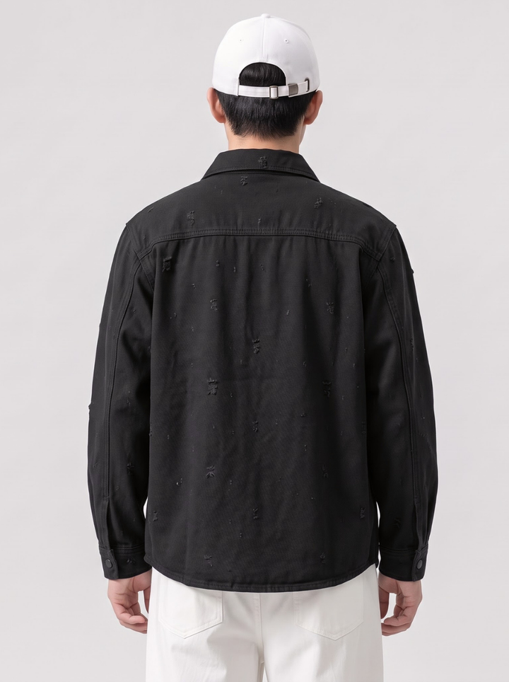 Modern Textured Casual Denim Shirt