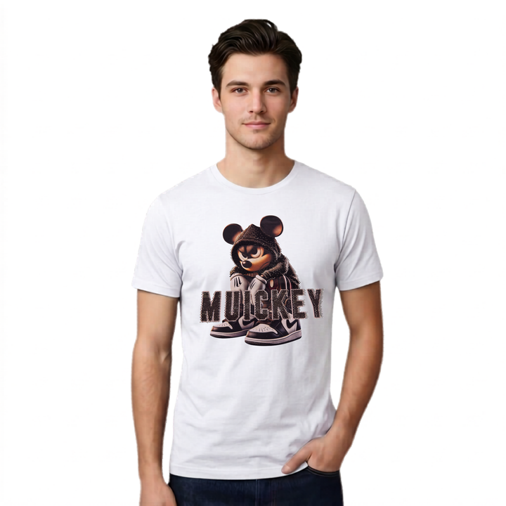 Mouse Rhinestone Graphic Cotton T-Shirt