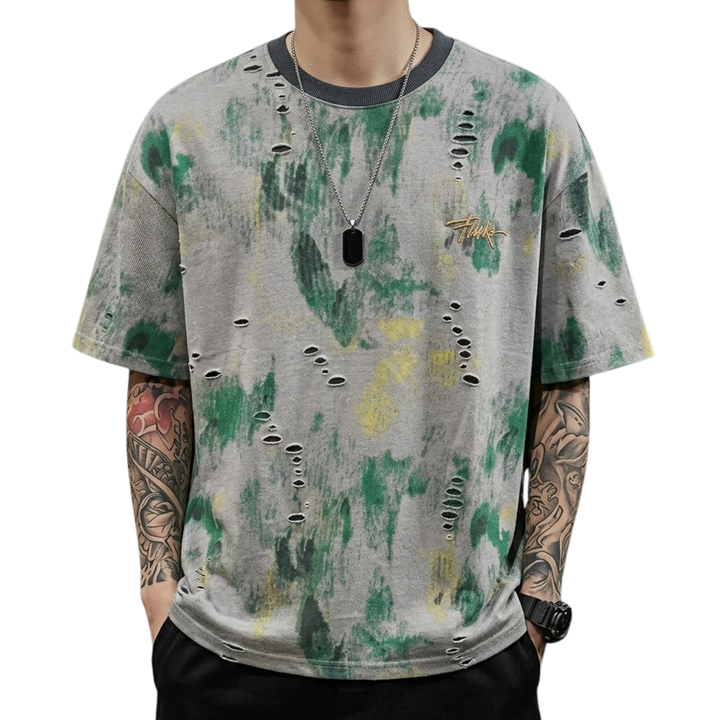 Rugged Distressed Print T-Shirt