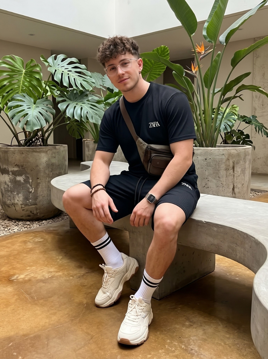 Ribbed T-Shirt &amp; Shorts Cordset