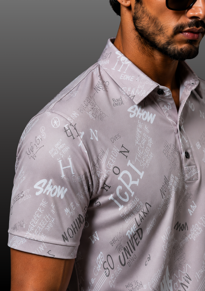 Typographic Print Polo