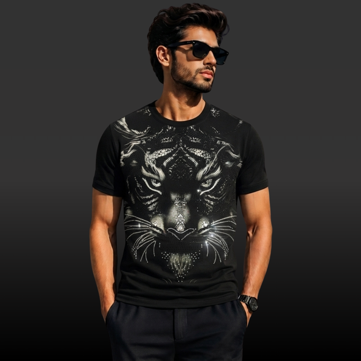 Oversized Tiger Swarovski T-Shirt