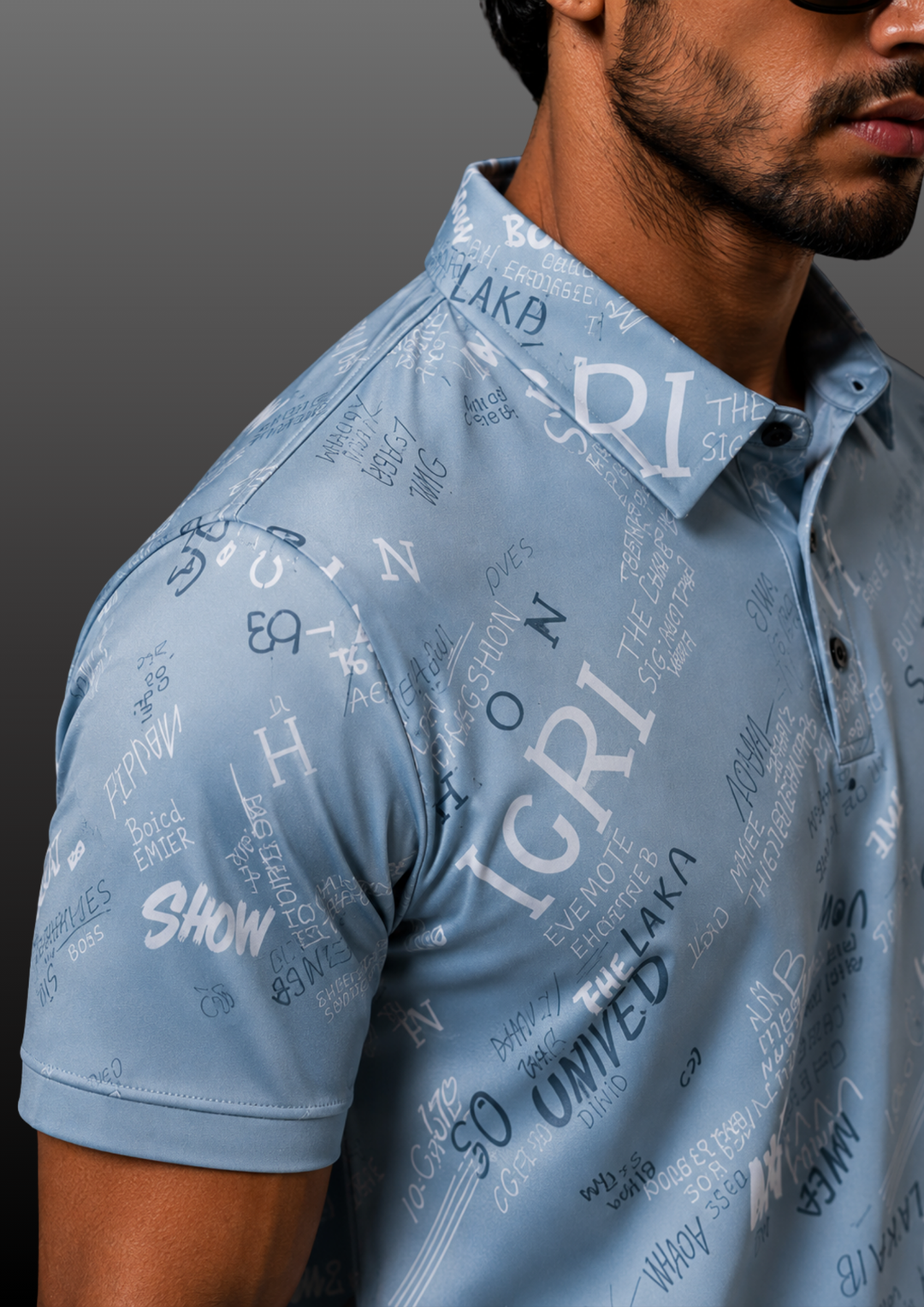 Typographic Print Polo