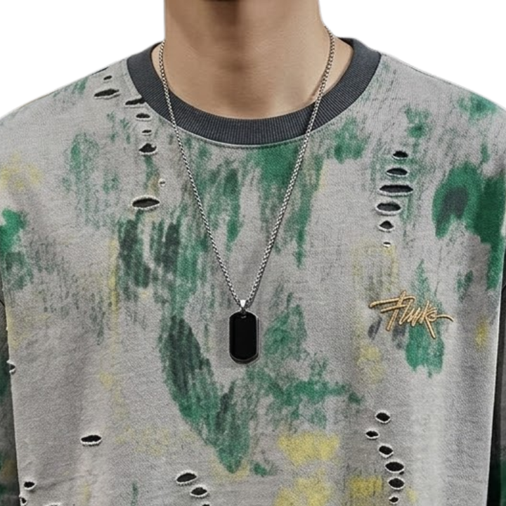 Rugged Distressed Print T-Shirt