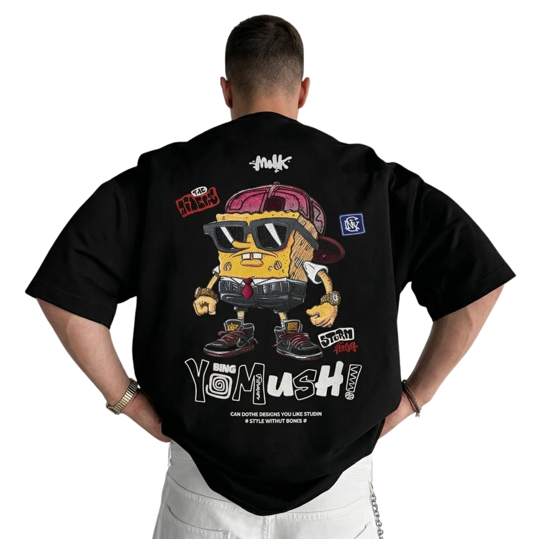 SpongeBob Embroidered Graphic T-Shirt