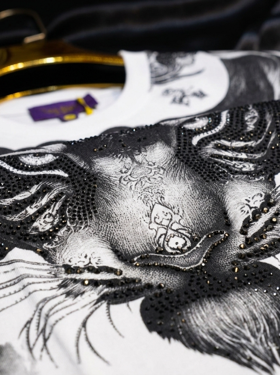Oversized Tiger Swarovski T-Shirt