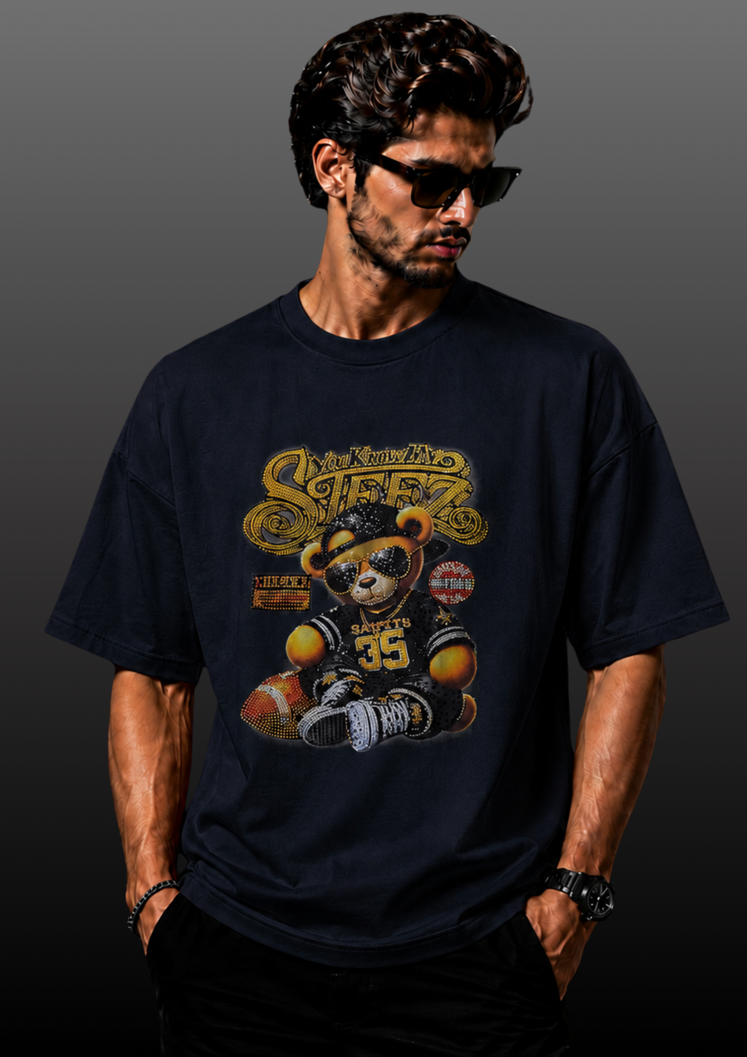Swarovski Football Bear T-Shirt