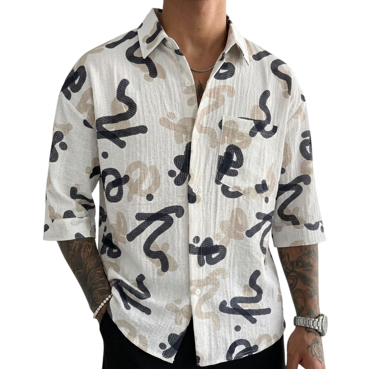 Oversized Abstract Doodle Shirt