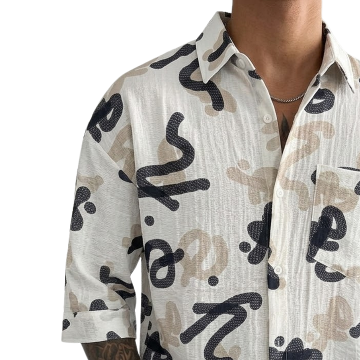 Oversized Abstract Doodle Shirt
