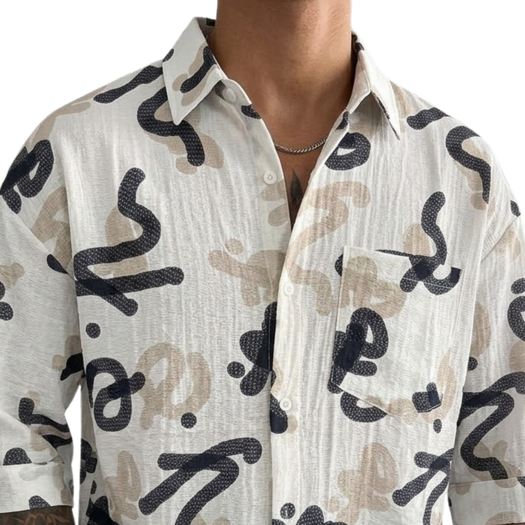 Oversized Abstract Doodle Shirt