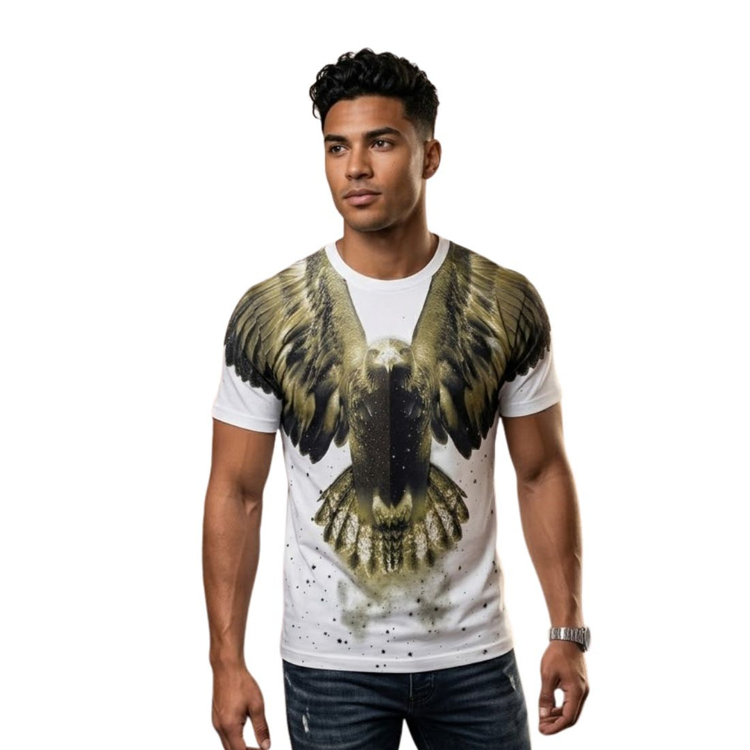 Eagle Swarovski Graphic Oversized T-Shirt