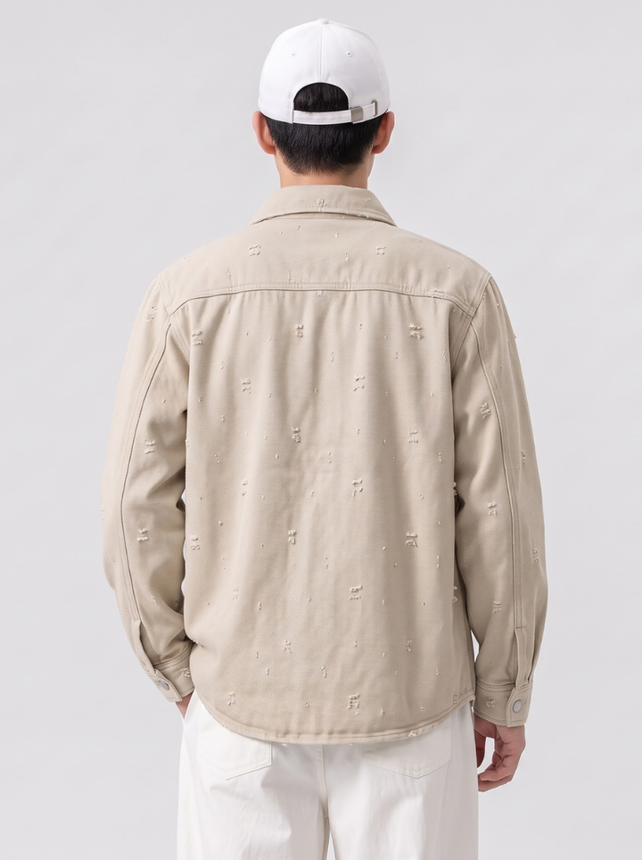 Modern Textured Casual Denim Shirt