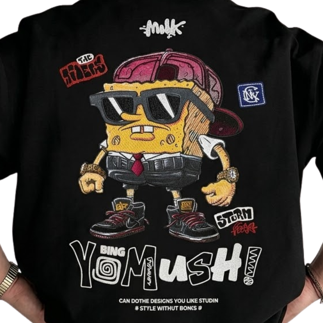 SpongeBob Embroidered Graphic T-Shirt