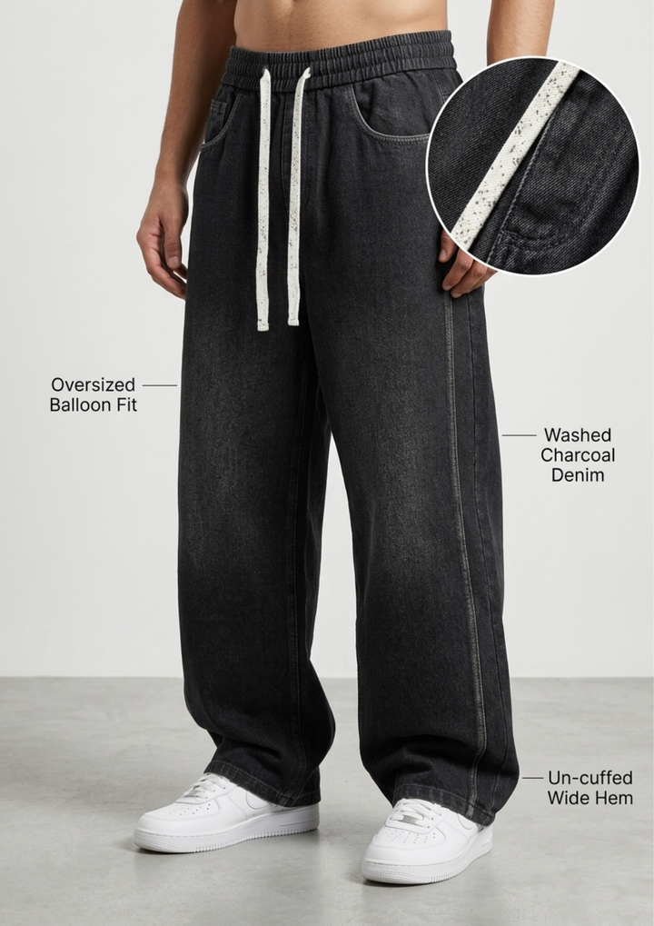 Relaxed Fit Denim Joggers
